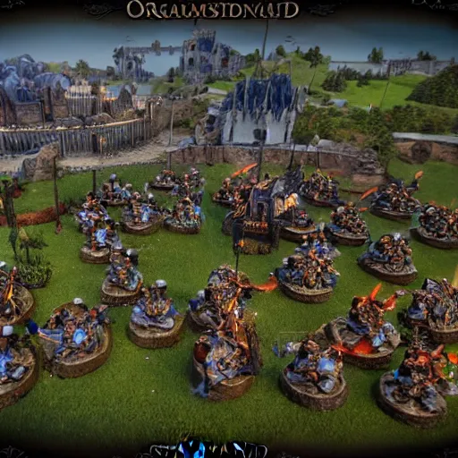 Image similar to army of orcs sieging stormwind at dawn