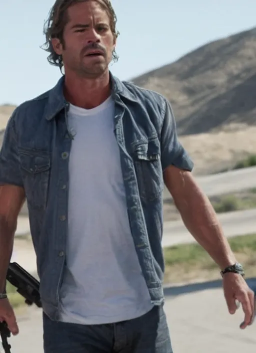 Image similar to film still of Paul Walker as Martin Riggs in Lethal Weapon, 4k