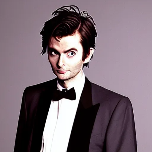 Prompt: photograph of a young david tennant in a tuxedo
