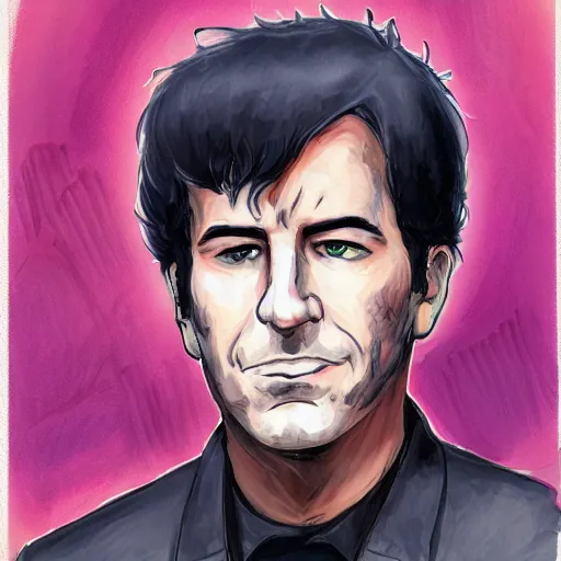 Prompt: portrait of Jeffery Epstein, anime, studio trigger,