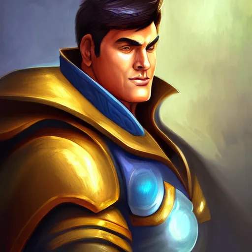 Prompt: digital painting of garen by ina wong