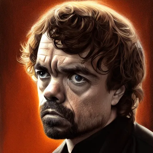 Prompt: peter dinklage as james bond, digital painting, extremely detailed, 4 k, intricate, brush strokes, mark arian, artgerm, bastien lecouffe - deharme