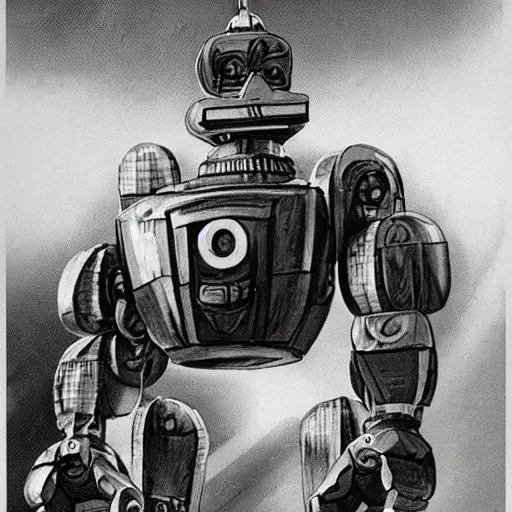 Image similar to soviet fighting robot menacing futuristic