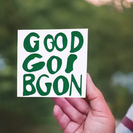 Image similar to a sign that say good born