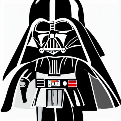 Prompt: darth vader showing his abs, sticker illustration