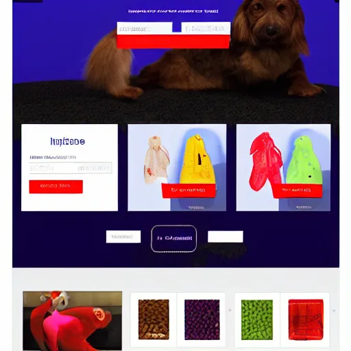 Image similar to petshop ecommerce website sketch, menu bar on top and on the left side, mate colours