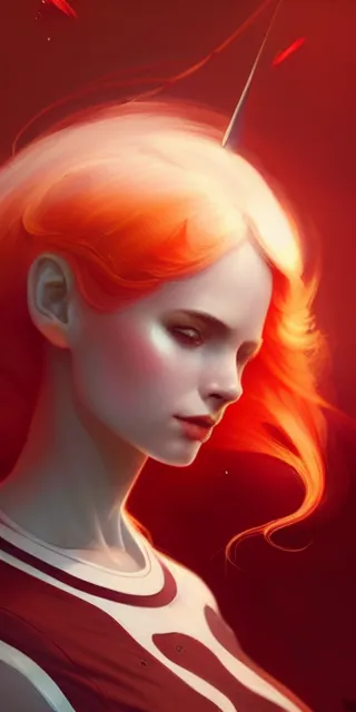 Image similar to rocket by charlie bowater and anna dittmann and artgerm and clemens ascher, intricate, elegant, white and orange and red and maroon mist, highly detailed, dramatic lighting, sharp focus, octane render, trending on artstation, artstationhd, artstationhq, unreal engine, 4 k, 8 k