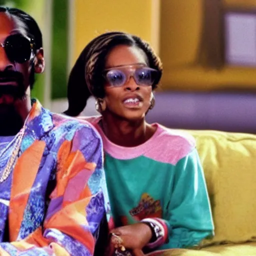 Prompt: a tv still of Snoop Dogg starring in The Fresh Prince of Bel-Air (1990)