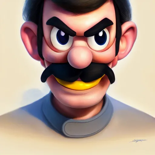 Image similar to Waluigi in real life, realistic, very realistic, hyperrealistic, highly detailed, very detailed, extremely detailed, detailed, digital art, oil painting, trending on artstation, headshot and bodyshot, detailed face, very detailed face, extremely detailed face, HD Quality, 8k resolution