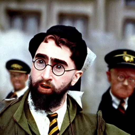 Prompt: still of harry potter as fidel castro (1958)