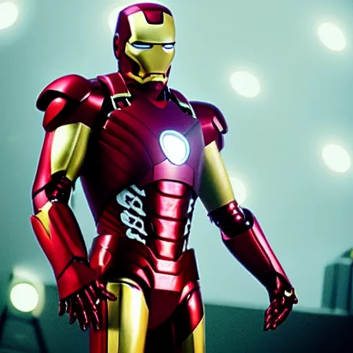 Prompt: film still of michael jackson as Iron Man, cinematic-shot, 4k