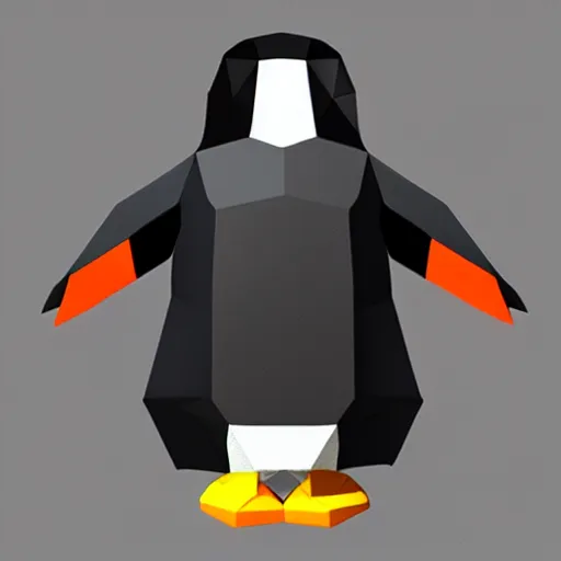 Prompt: low-poly penguin