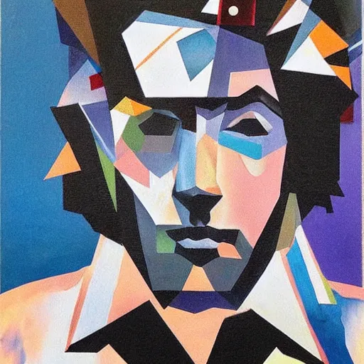 Prompt: cubist Bruce Springsteen portrait
