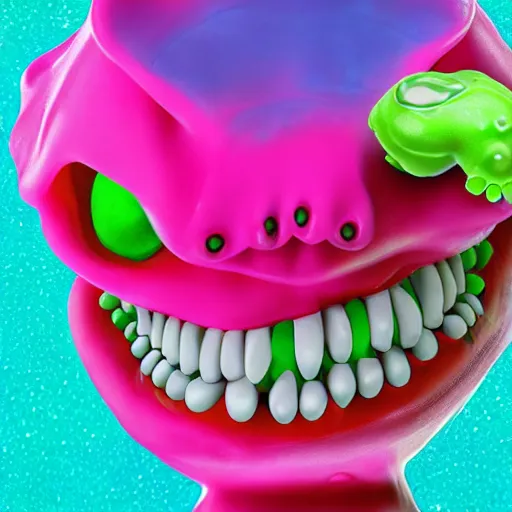 Image similar to slime monster, realistic, toy commercial photo