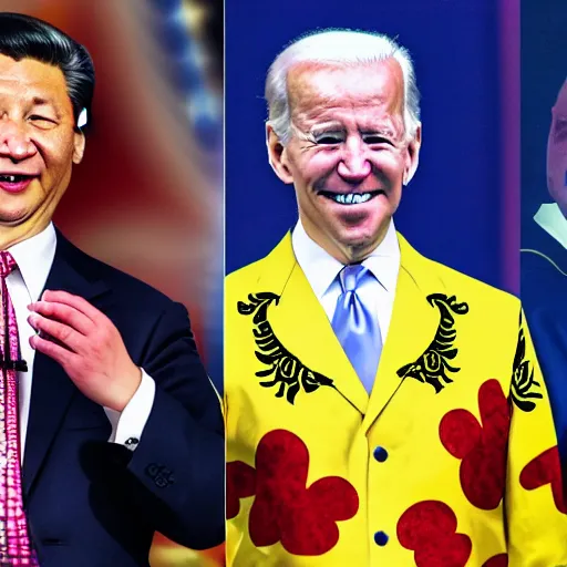 Prompt: xi jingping and joe biden as bullfighters