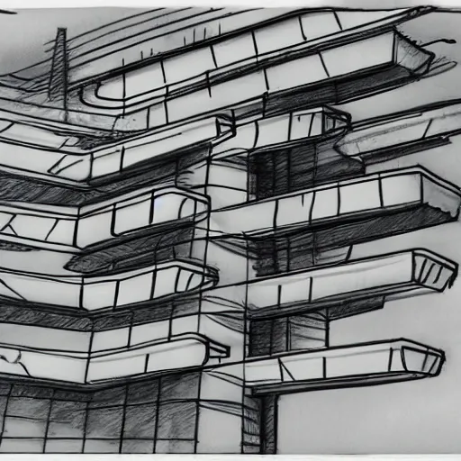 futuristic buildings drawings