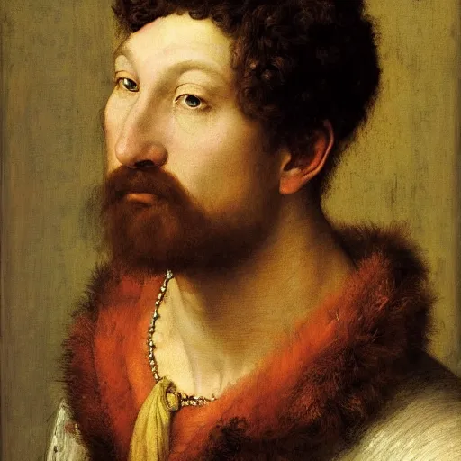 Prompt: renaissance portrait of Bruce Valanch, masterpiece by Eugene de Blaas