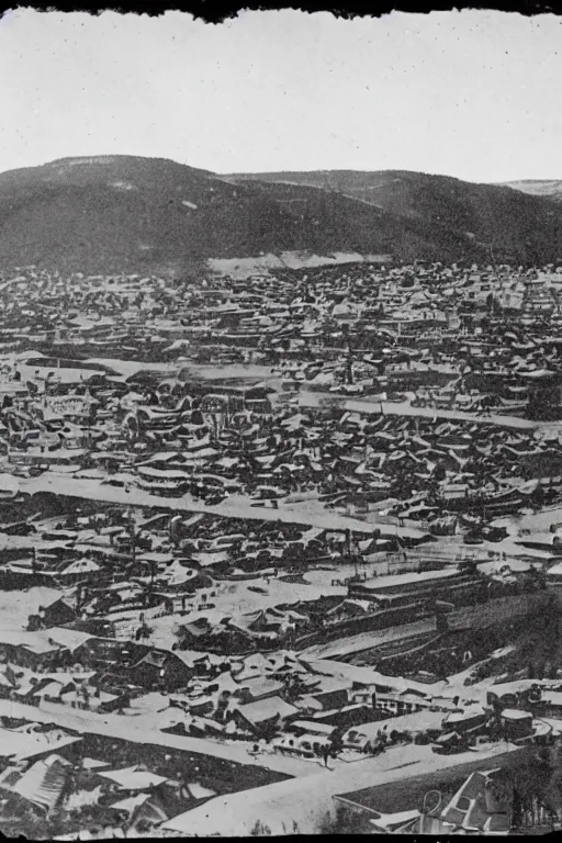 Prompt: 1 8 8 0 s view of lead city, south dakota. lead city is the location of the homestake mine