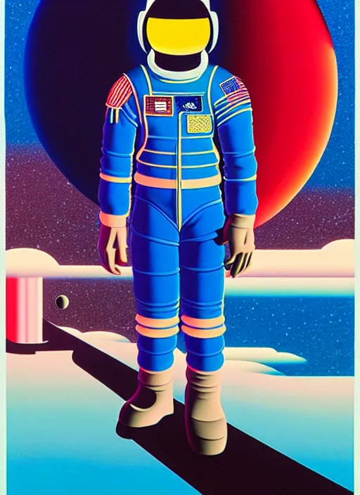 Prompt: astronaut by shusei nagaoka, kaws, david rudnick, airbrush on canvas, pastell colours, cell shaded, 8 k