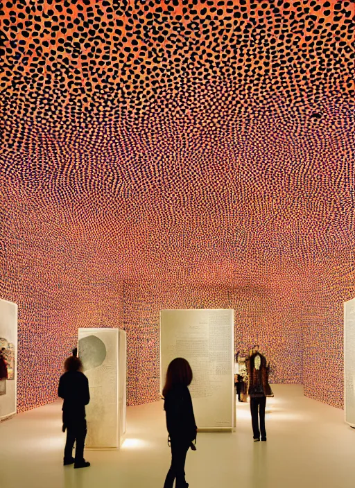 Image similar to a photograph of a museum light installation designed by yayoi kusama, 3 5 mm, color film camera, dezeen, architecture