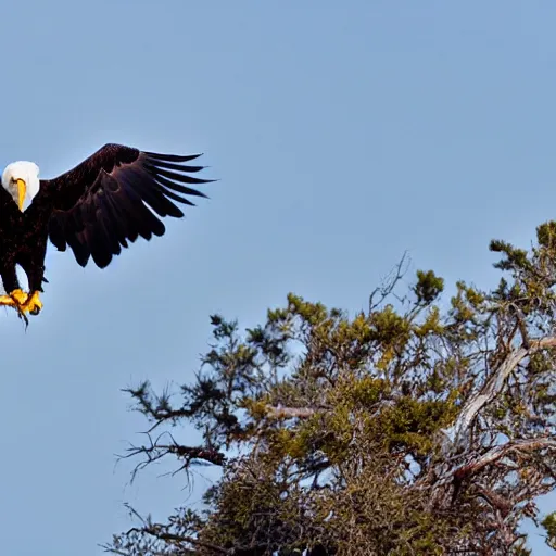 Prompt: bald eagle fighting a snake, wildlife photography
