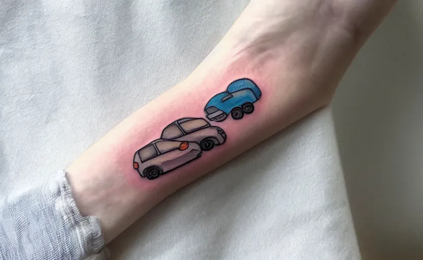 handpoke tattoo of a tiny car  Stable Diffusion  OpenArt
