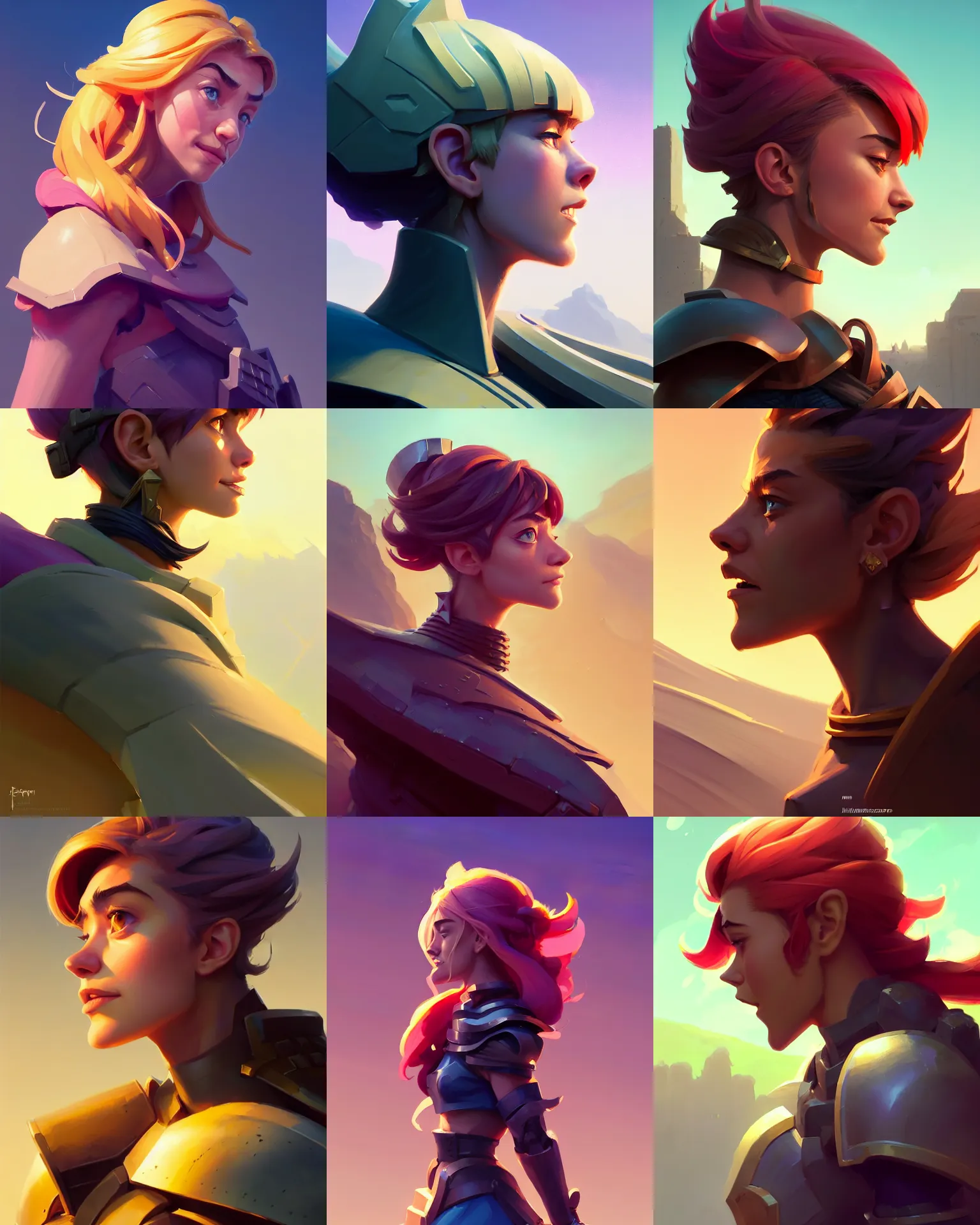 Prompt: side - profile painted portrait, imogen poots as a paladin, clash of clans, dynamic lighting, smooth, gaudy colors, octane render aesthetic, matte painting concept art, official fanart behance hd artstation by jesper ejsing, by rhads and makoto shinkai and lois van baarle and ilya kuvshinov and rossdraws