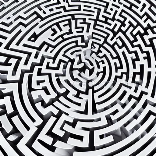 Prompt: Infinite maze winding off in every direction, top down high quality photograph wide shot 4K photorealism