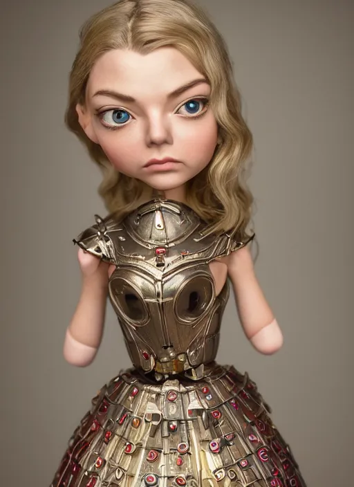 Image similar to full body of a tin toy natalie dormer, depth of field, zeiss lens, detailed, symmetrical, centered, fashion photoshoot, by nicoletta ceccoli, mark ryden, lostfish, earl nore, hyung tae, frank frazetta, breathtaking, 8 k resolution, extremely detailed, beautiful, establishing shot, artistic, hyperrealistic, octane render