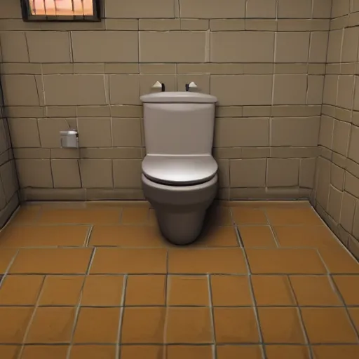 Image similar to a videogame still of a toilet in roblox, 3d render, HD