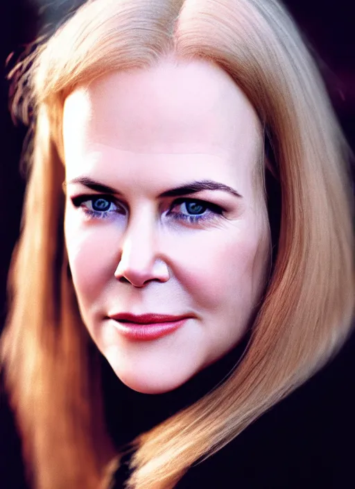 Prompt: Kodak Portra 400, 8K, soft light, volumetric lighting, highly detailed, britt marling style 3/4 symmetrical photographic extreme Close-up face of Nicole Kidman when she was in her twenties, Hasselblad X1D-50C,, medium format, soft light