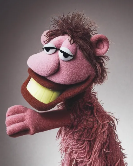 Image similar to an award winning portrait photograph of Animal is a Muppet character