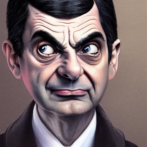 Image similar to mr. bean is willow by artgerm