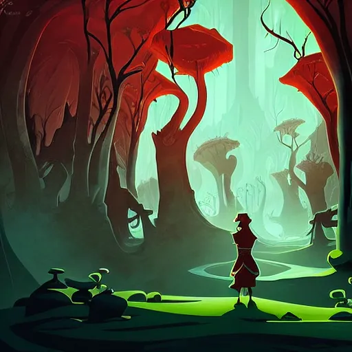 Image similar to dungeons, animated film, stylised, illustration,, fantasy art, 2 d game art, by eyvind earle, scott wills, genndy tartakovski, roman shipunov, etienne hebinger, atey ghailan, cgsociety, cynical realism