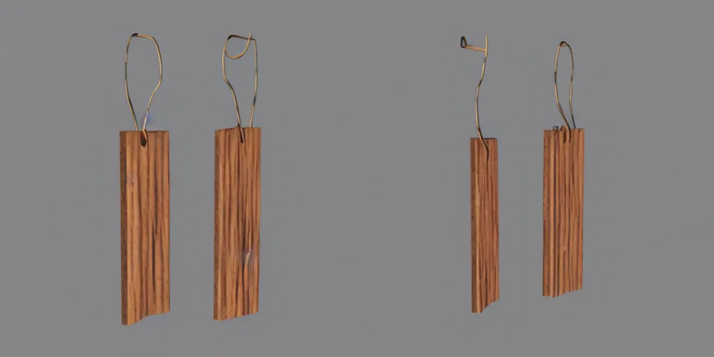 Image similar to earring design, jewelry design, wood, nordic, material, product design, trending on artstation, cgsociety, photo realistic, design by ziva cph and isabel lennse, 8 k, unreal engine, c 4 d