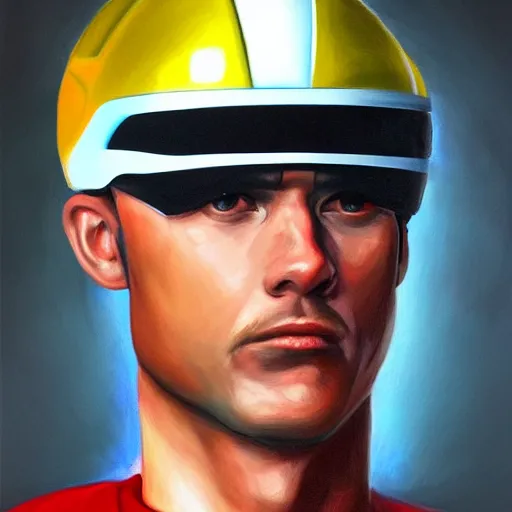 Image similar to realistic Portrait painting of Forrest Gump as a Power Ranger, made by Michaelangelo, physical painting, Sharp focus,digital art, bright colors,fine art, trending on Artstation, unreal engine.