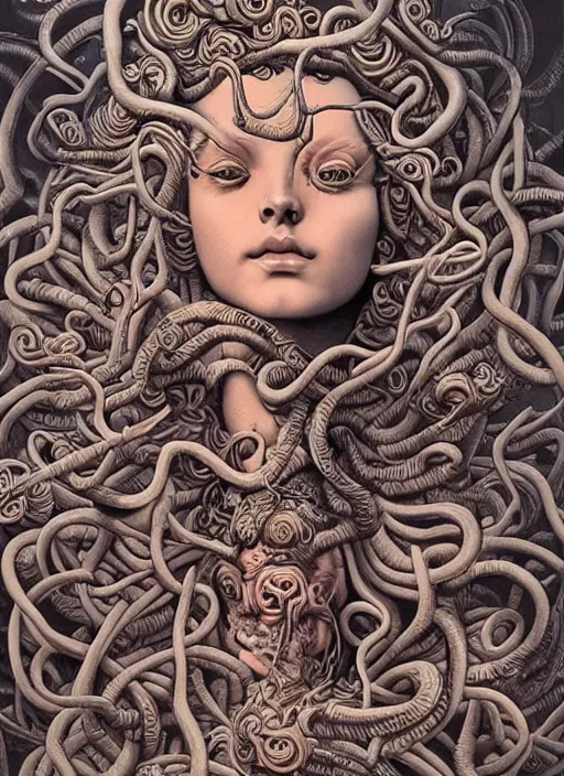 Prompt: Medusa goddess painting by Dan Hillier, trending on artstation, artstationHD, artstationHQ, 4k, 8k