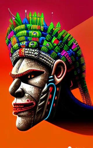 Prompt: a expressive portrait of diesel punk quetzalcoatl on the art of mayan ancient culture artstation award - winning realistic sci