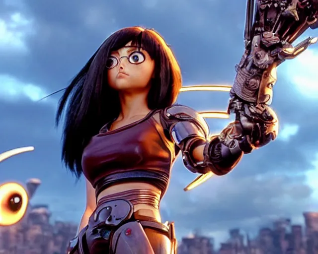 Image similar to a beautiful film still from the battle angel alita sequel, futuristic, cinematic lighting, highly detailed, photorealistic, high resolution