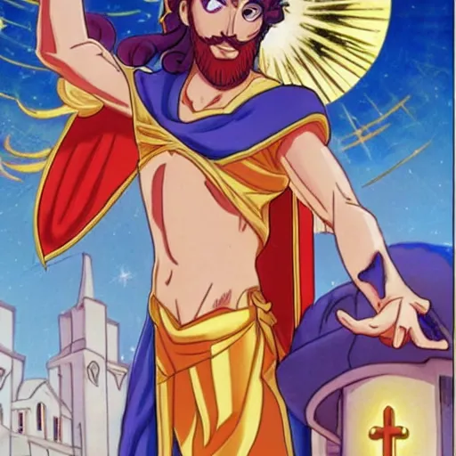 Prompt: jesus as a character in sailor moon