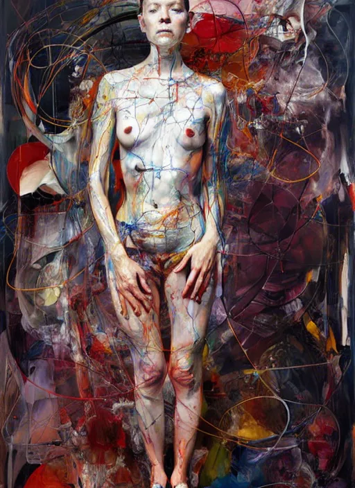 Image similar to it is only with the heart that one can see rightly ; what is essential is invisible to the eye. full body, by jenny saville, scifi, neo - gothic, intricate, rich deep colors. part by james jean, part by adrian ghenie and gerhard richter.