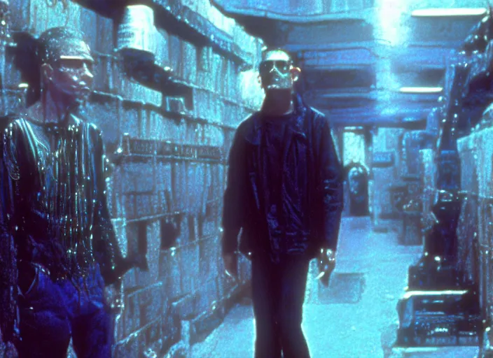 Image similar to scene from the 1 9 8 5 science fiction film neuromancer