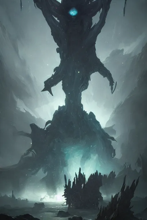 Image similar to eldritch god, cosmic, nightmare, outer space, aliens, digital art, magic the gathering, mtg, by greg rutkowski, trending on artstation