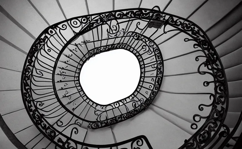 Prompt: ornate illustration spiral staircase to nowhere