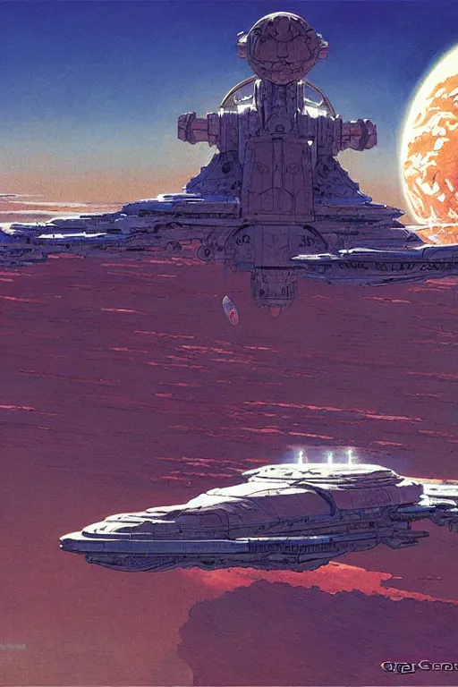 Image similar to spaceship, painting by jean giraud, greg rutkowski, carl larsson