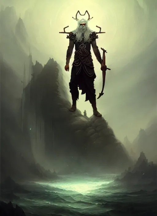 Prompt: odin, the allfather, illustration, full body, high quality, intricate details, details, peter mohrbacher, intricate, atmosphere, highly detailed, matte painting, cinematic, deviantart, realistic, photorealistic, concept art