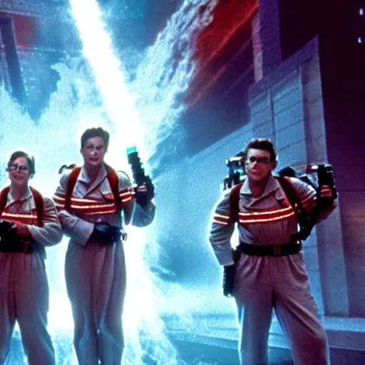 Prompt: the ghostbusters capturing the spirit of obi wan kenobi