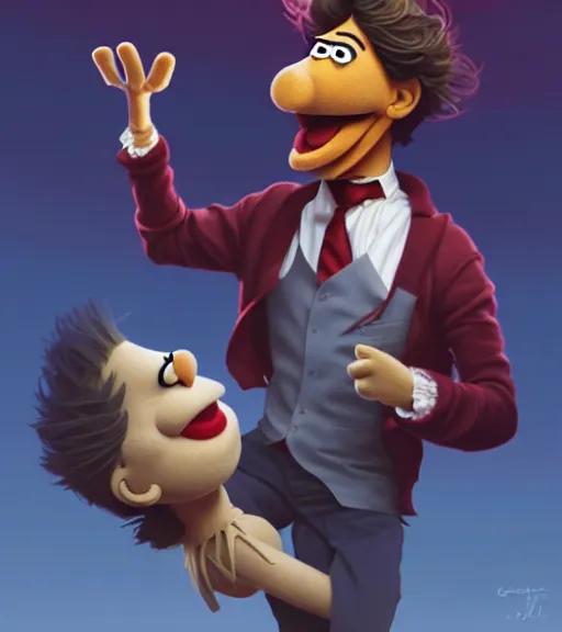 Image similar to muppet justin trudeau puppet, loftis, cory behance hd by jesper ejsing, by rhads, makoto shinkai and lois van baarle, ilya kuvshinov, rossdraws global illumination