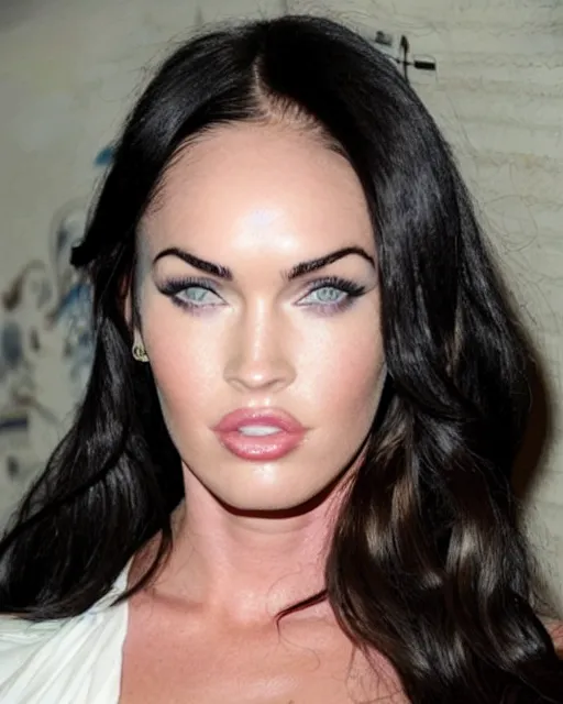 KREA - megan fox made out of mayonnaise, human face made out of mayonnaise,  megan fox wearing white body paint, professional food photography