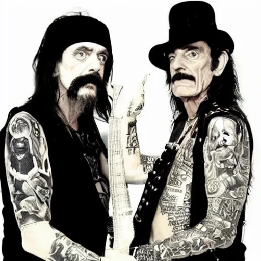 Image similar to tattoo of lemmy and keith richards